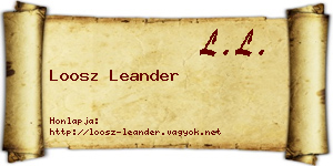 Loosz Leander névjegykártya